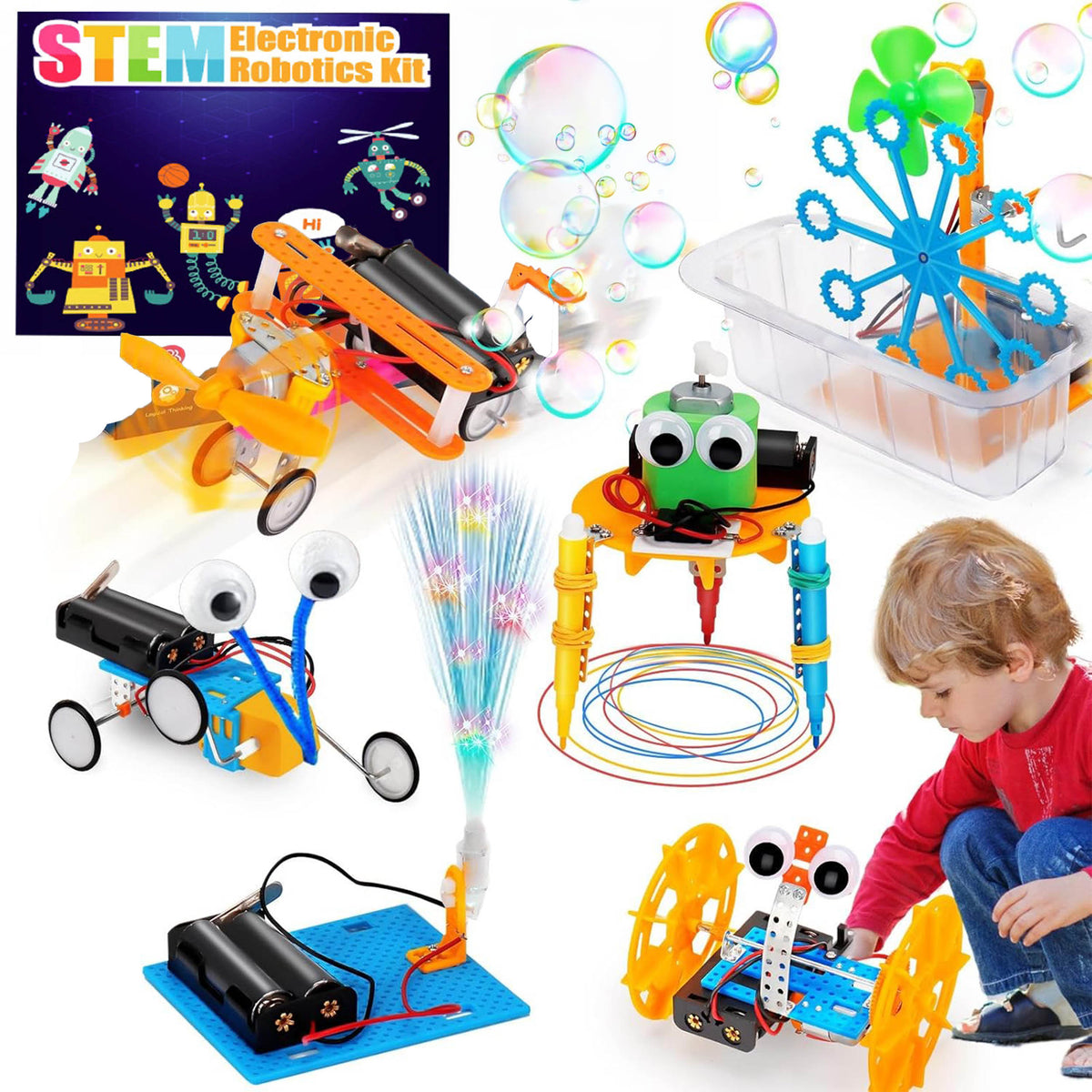 SET SMALL ELECTRONICS EXPERIMENTS TOY ROBOT CAR ELECTRICIAN SCIENCE