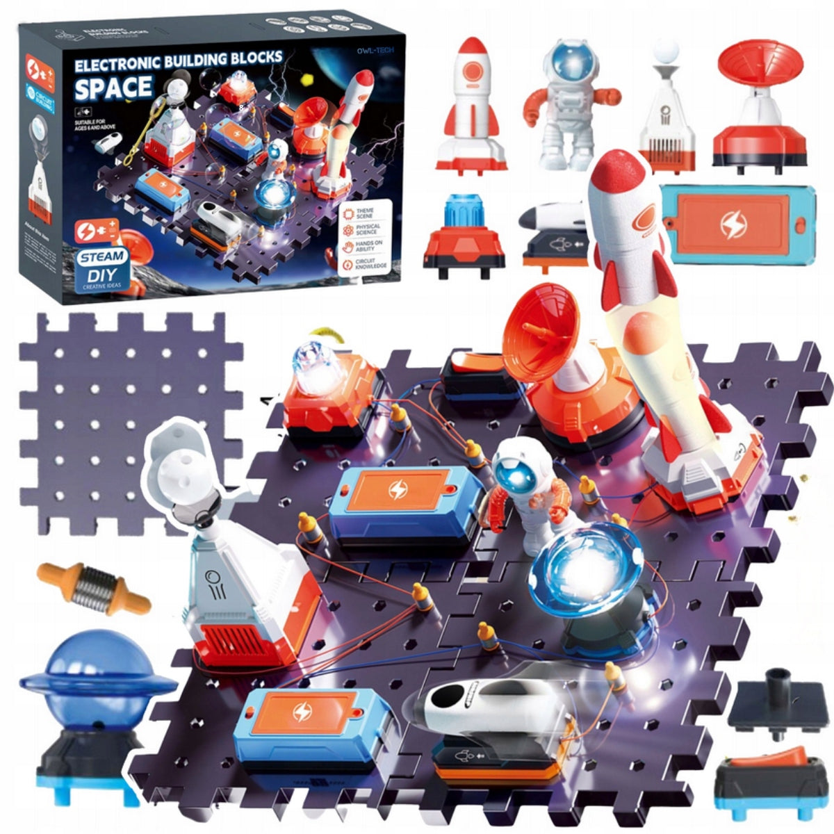 SET SMALL ELECTRONICS SPACE CIRCUITS MODULES BUILDING BLOCKS STEM