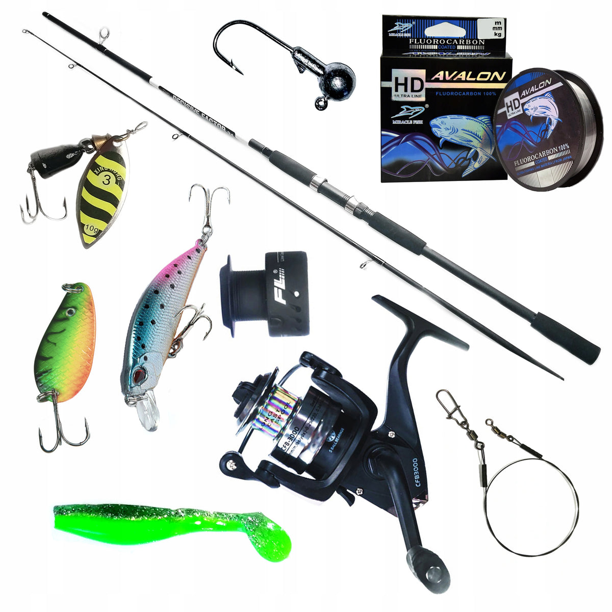 SET SPINING REEL PIKE SANDA FREEBIES