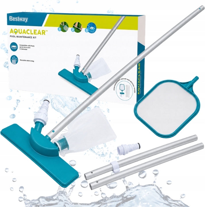 SET STICK VACUUM CLEANER FOR POOL BESTWAY CLEANING BOTTOM FILTER POOL MESH