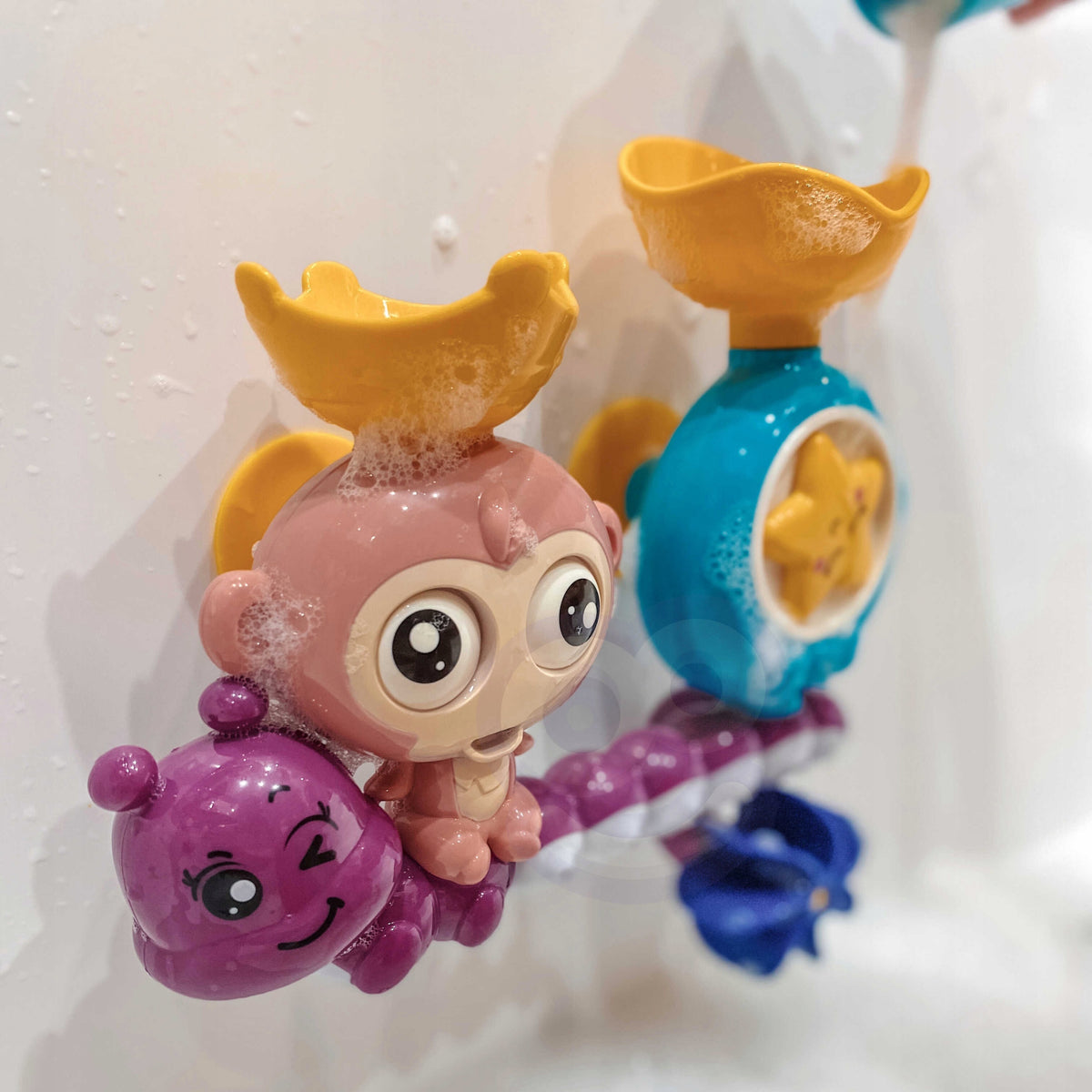 SET WATER TOY FOR BATH MONKEY + CUP WOOPIE BABY Brand Woopie