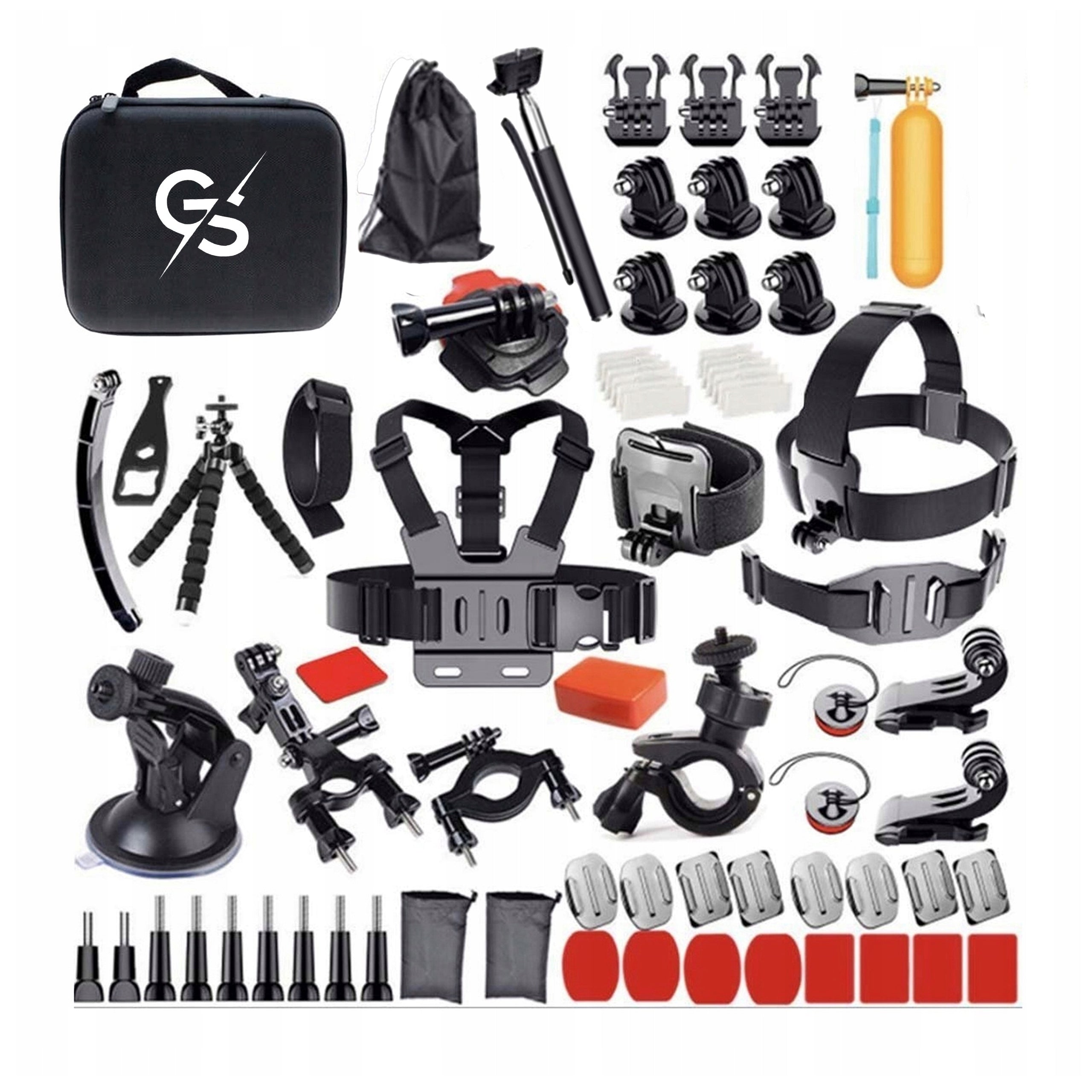 SET XXL UNIVERSAL ACCESSORIES FOR SPORTS CAMERAS SUSPENDERS SUITCASE