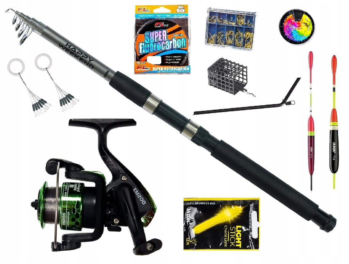 SET for Float Fishing Rod JAXON + Reel HOOKS