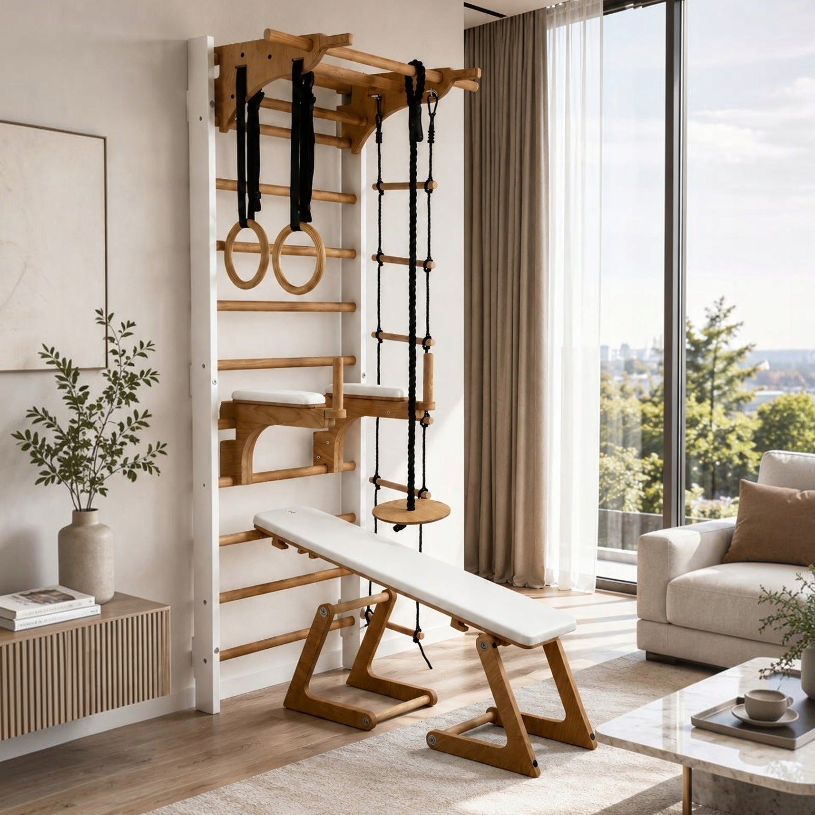 SET gymnastic ladder PREMIUM ONMAX BALANCE MAX + LUXO STATION White Packaging status original