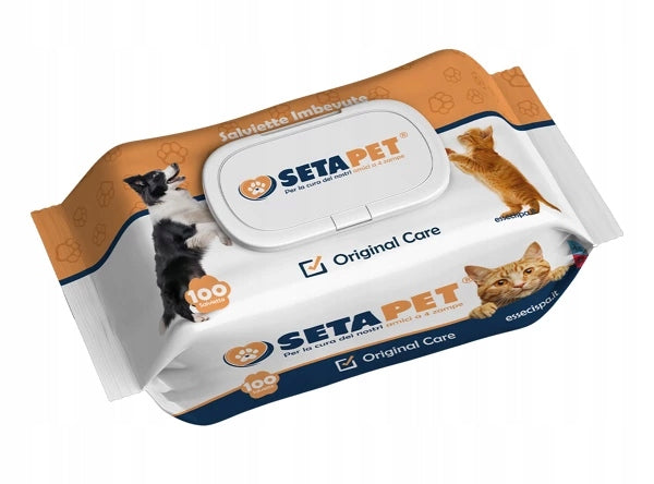 SETAPET wet wipes with chlorhexidine for cat dog PREMIUM 100pcs. Packaging status original