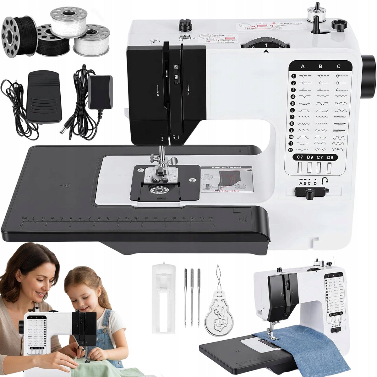 SEWING MACHINE 38 ABS PROGRAMS WITH LED FOR SEWING QUILTING JEANS