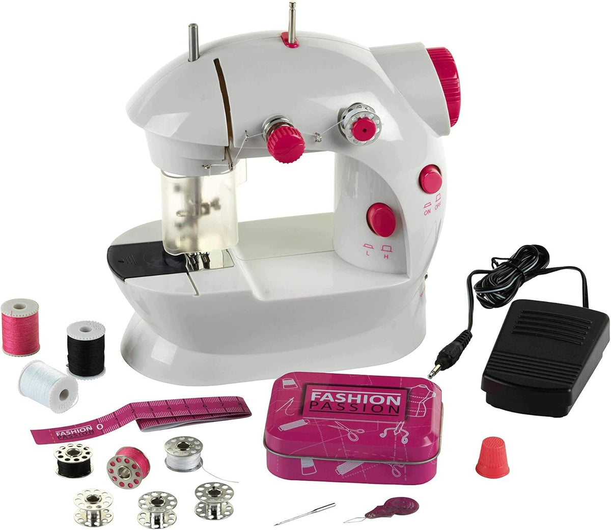 SEWING MACHINE FOR CHILDREN FOOT PEDAL 2 SPEED LEVELS ACCESSORIES