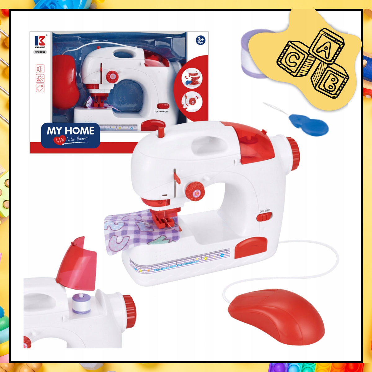 SEWING MACHINE FOR CHILDREN WITH ACCESSORIES SOUND EFFECTS LIGHT THREADS Brand Maksik