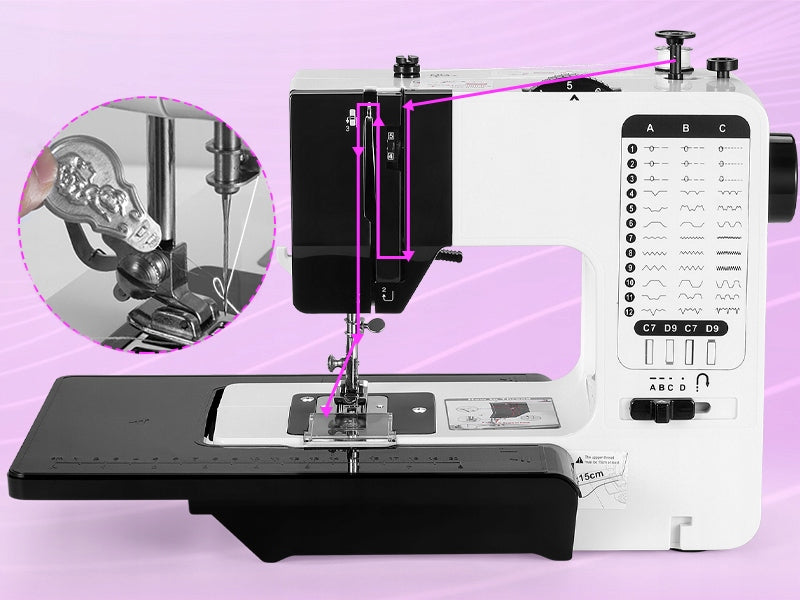 SEWING MACHINE HOME MECHANICAL SOLID 38 PROGRAMS 738-38 + FREEBIES Types of stitches elastic invisible overlock straight tricot zigzag