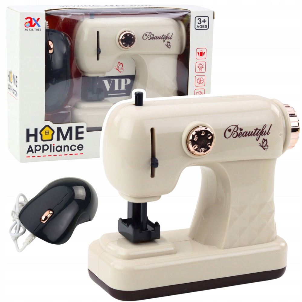 SEWING MACHINE LIGHT EFFECTS SOUND MOUSE CONTROL BEIGE