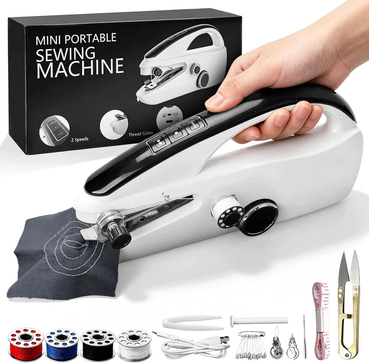 SEWING MACHINE MANUAL MINI ELECTRIC USB PORTABLE BATTERIES