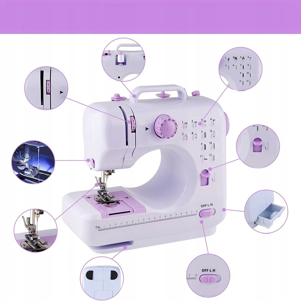 SEWING MACHINE MINI PORTABLE MECHANICAL 12 STITCHES ACCESSORIES EAN (GTIN) 6905715469958