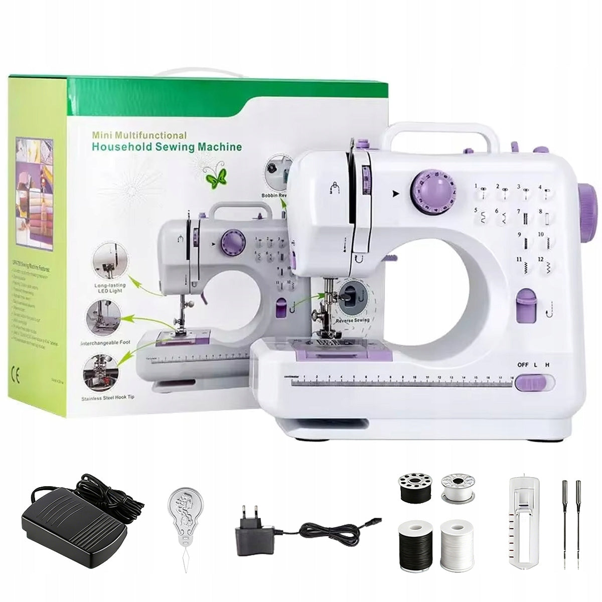 SEWING MACHINE MINI PORTABLE THREAD NEEDLE HOME BOBBIN EASY TO OPERATE