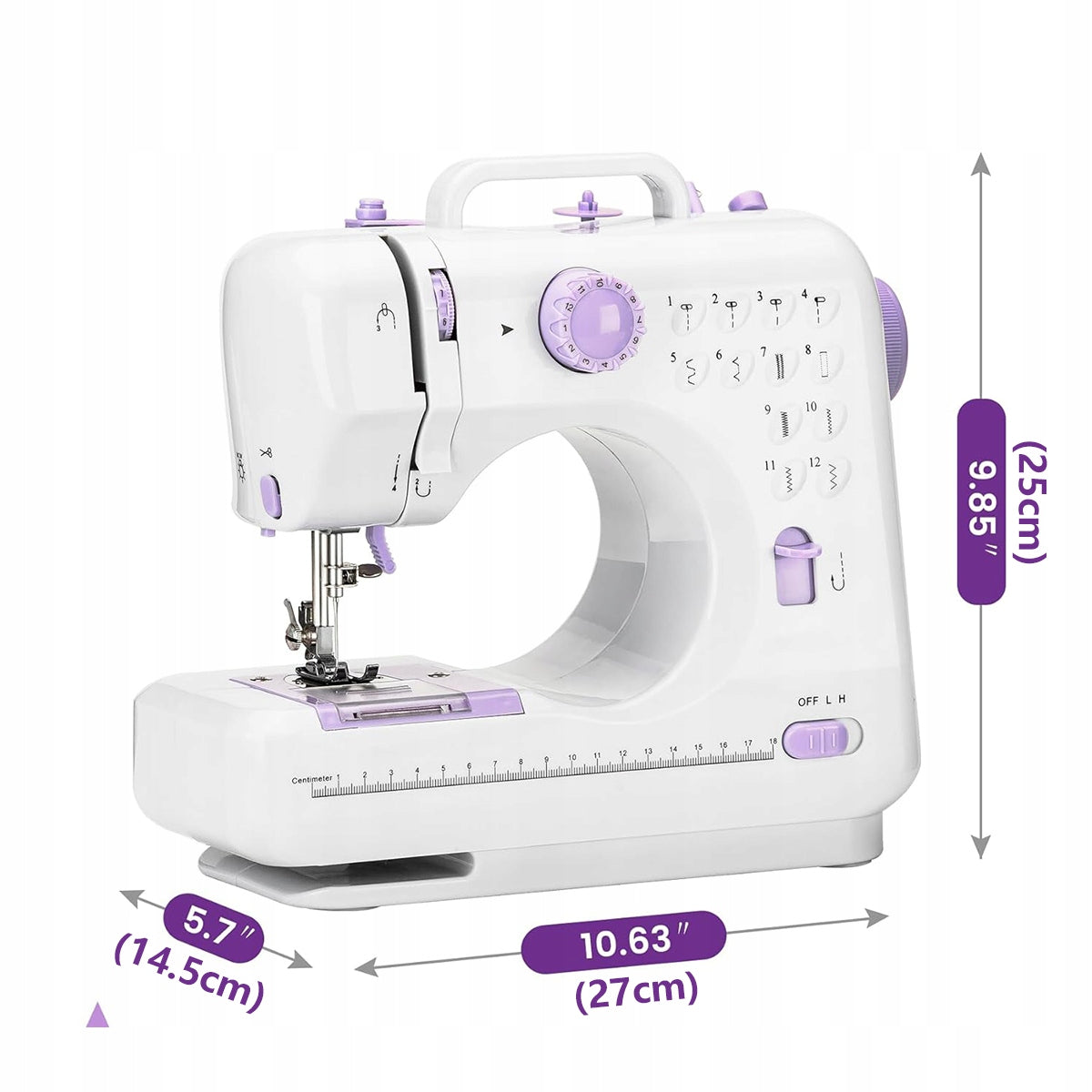 SEWING MACHINE PORTABLE MINI WITH PEDAL+LED+ SEWING SET 12 STITCHES Packaging status original