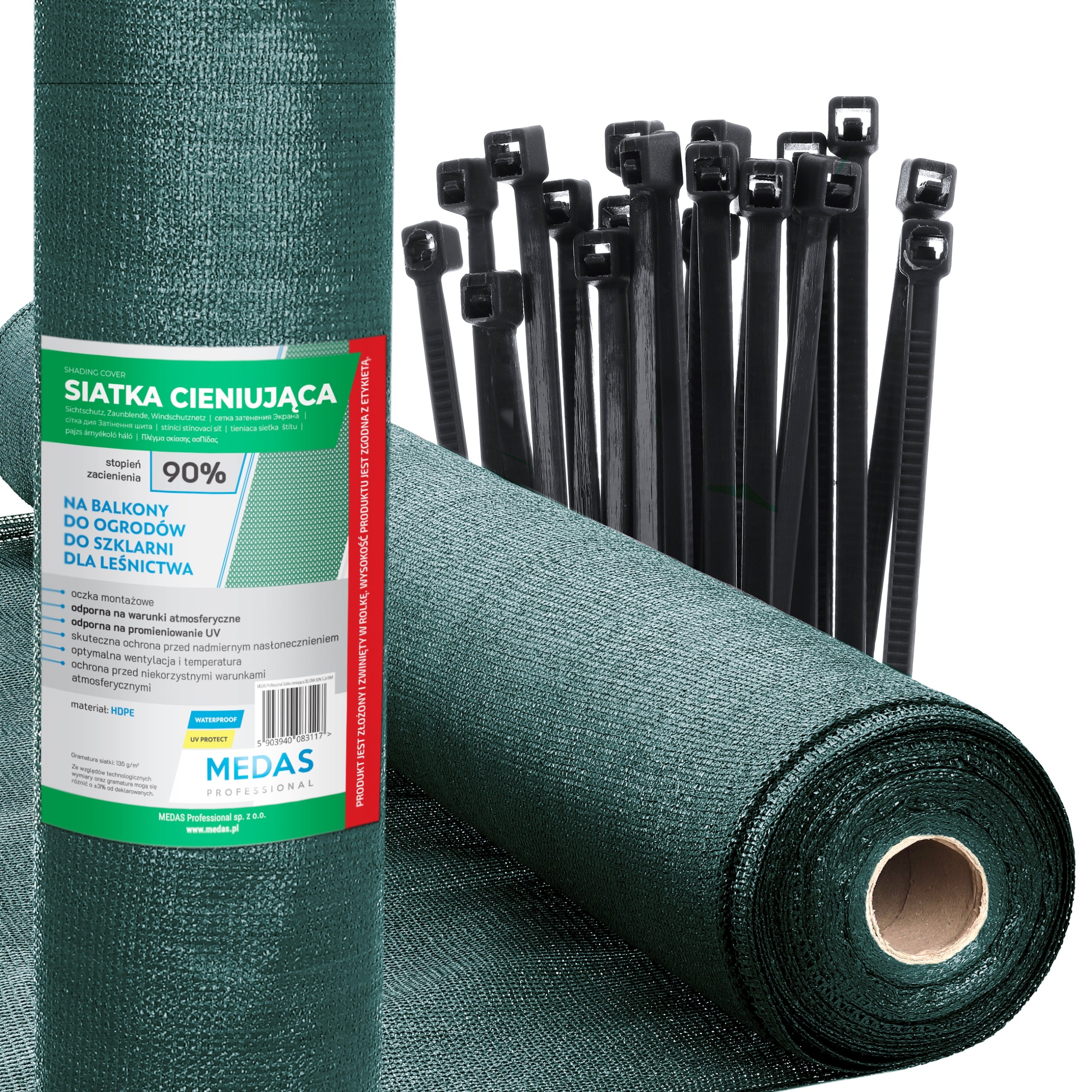 SHADING MESH 1,5x25m MASKING 90% COVER FENCE MAT +UV