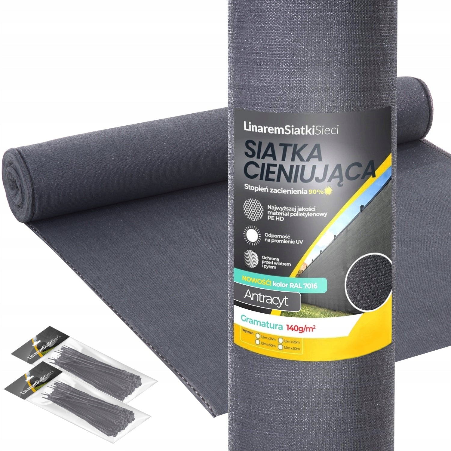 SHADING MESH 1x50m MASKING 90% COVER FENCE MAT +UV