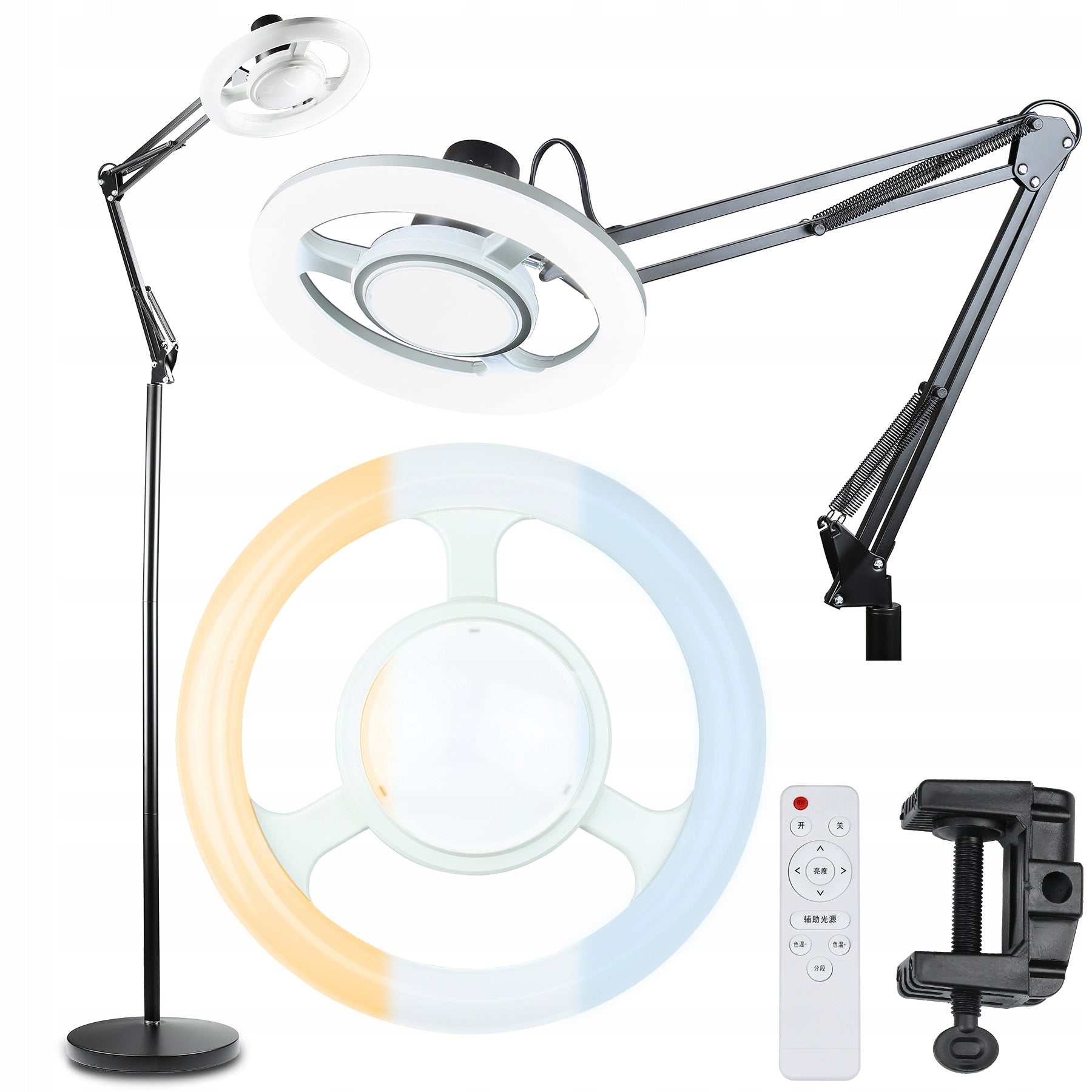 SHADOWLESS COSMETIC FLOOR LAMP STANDING LED E27 ON BOOM REMOTE CONTROL