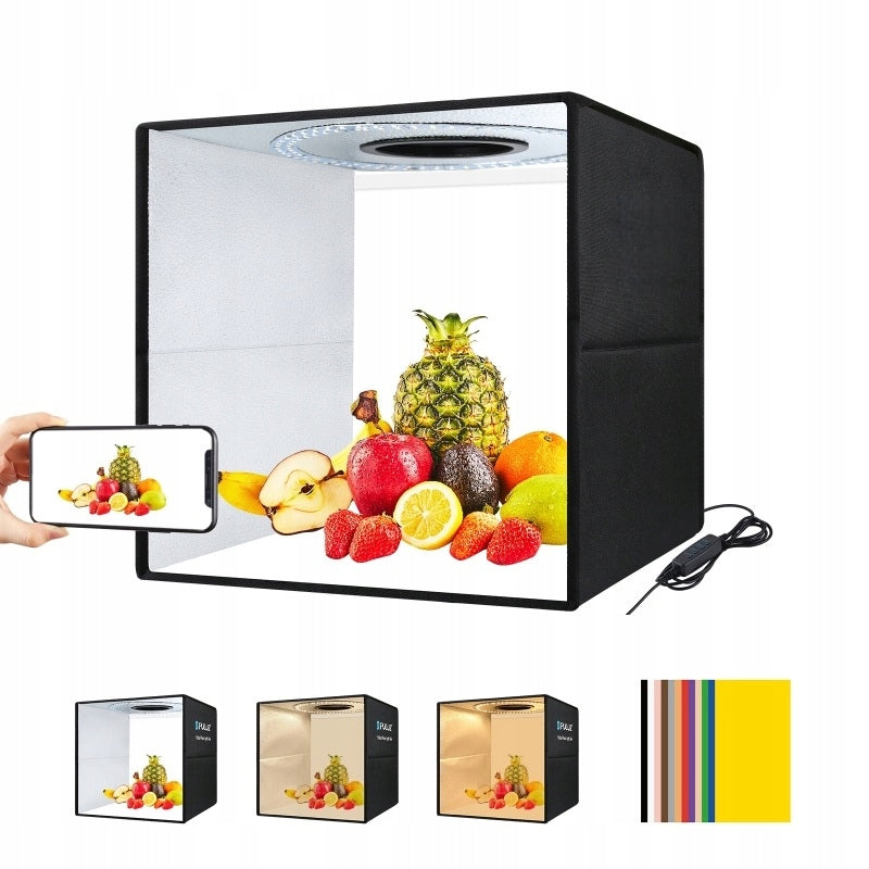 SHADOWLESS TENT PU4040 LED 40X40cm 5500K for Product Photography + Backgrounds Manufacturer code NAMIOT BEZCIENIOWY PU5080 40 X 40 cm