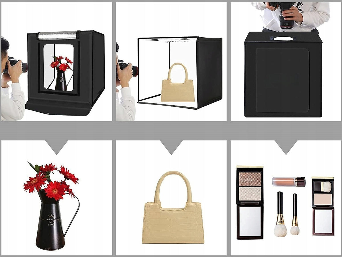SHADOWLESS TENT PU4040 LED 40X40cm 5500K for Product Photography + Backgrounds Packaging status original