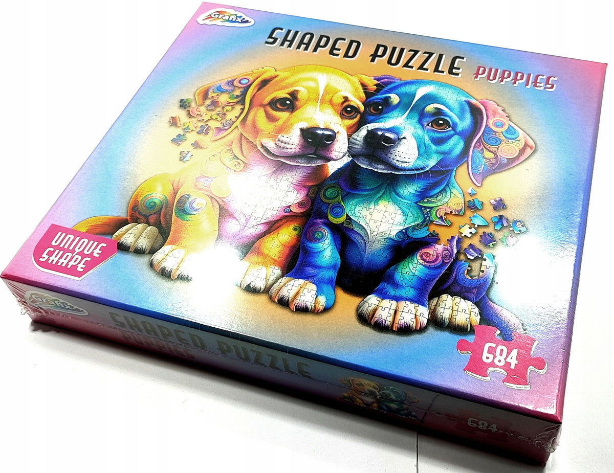 SHAPED PUZZLE - VARIOUS. 70x50. 684 EL. PUPPIES / DOGS