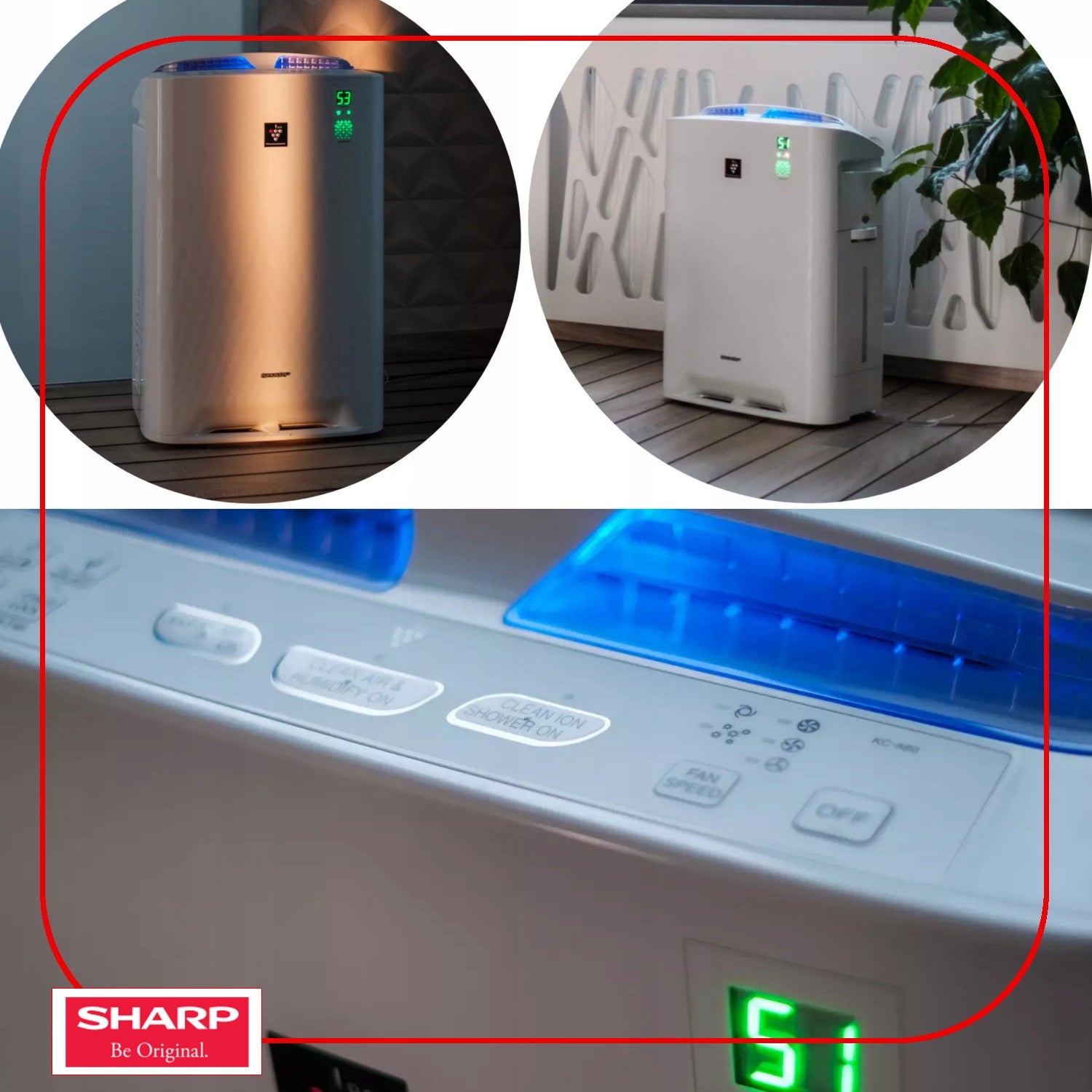 SHARP AIR PURIFIER HUMIDIFIER KCA50EUW HEPA POWERFUL SILENT IONIZATION Manufacturer code KC-A50EUW