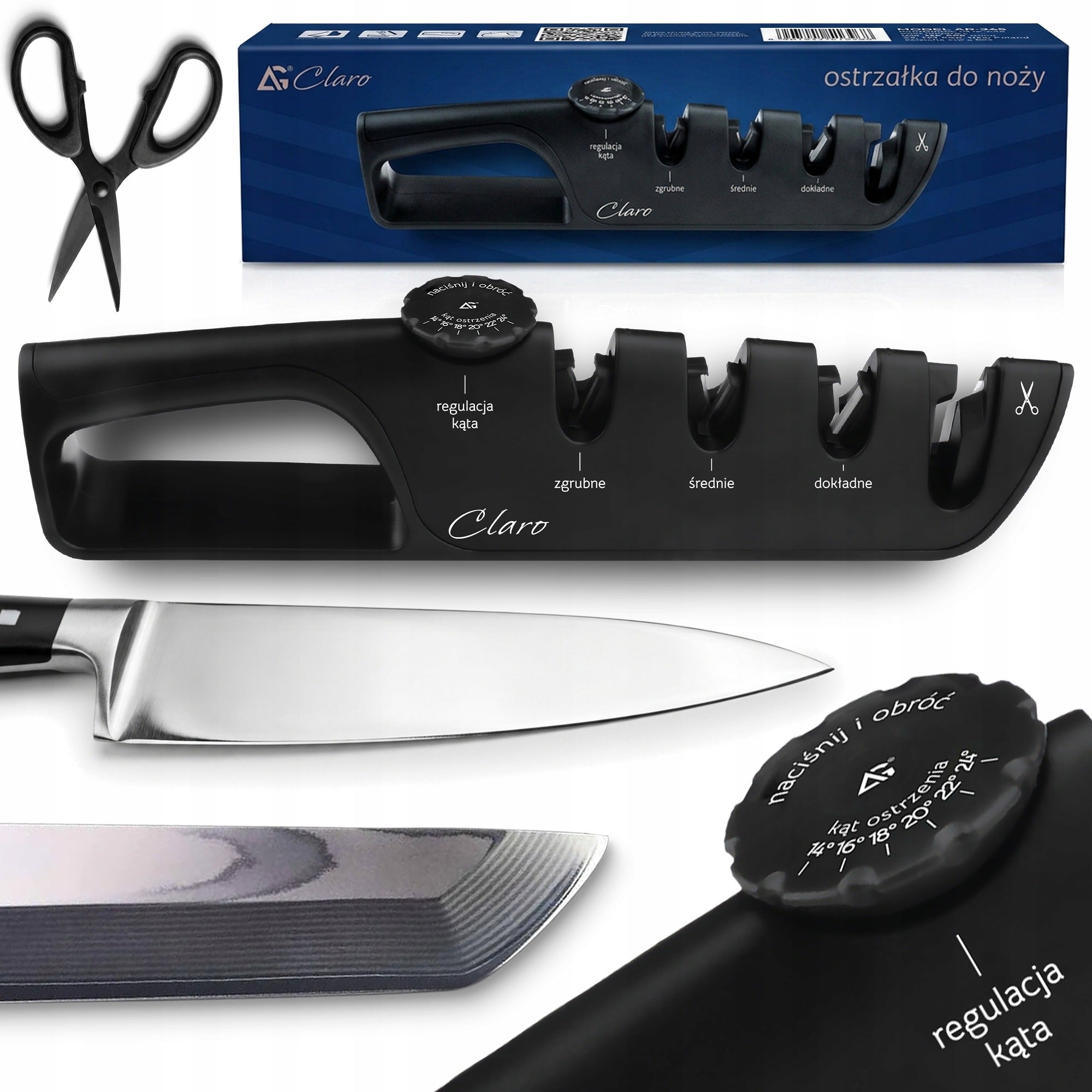 SHARPENER DONKEY Claro SHARPENING FOR KITCHEN KNIVES THREE-PHASE SCISSORS 4in1