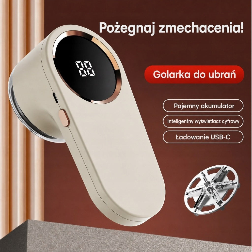 SHAVER FOR CLOTHES UPHOLSTERY SWEATERS COUCH ELECTRIC RAZOR DISPLAY Manufacturer code DO TAPICERKI KANAPY ZMECHACEŃ KABEL USB