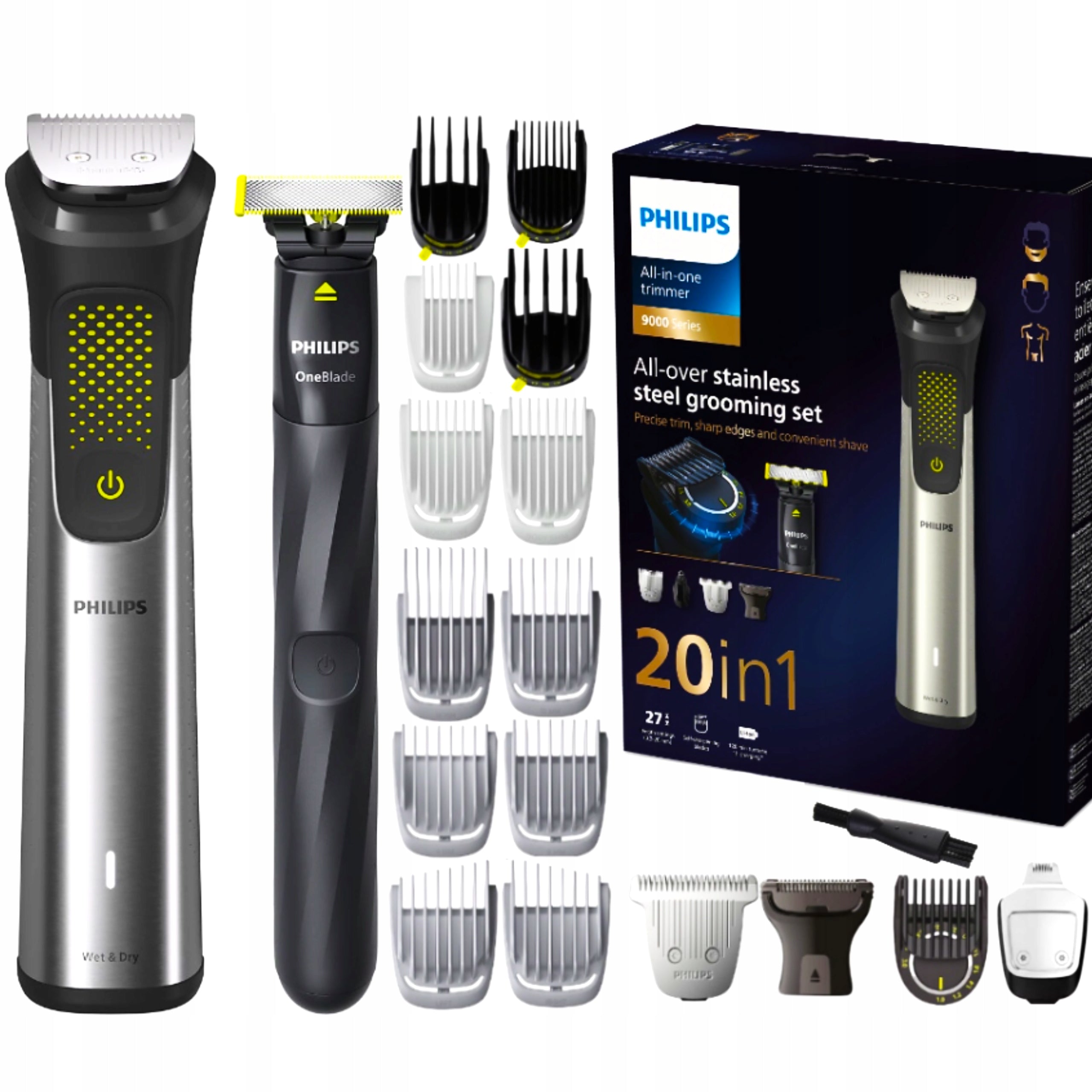 SHAVER PHILIPS TRIMMER 20in1 SET WIRELESS RAZOR ONEBLADE SET Packaging status original