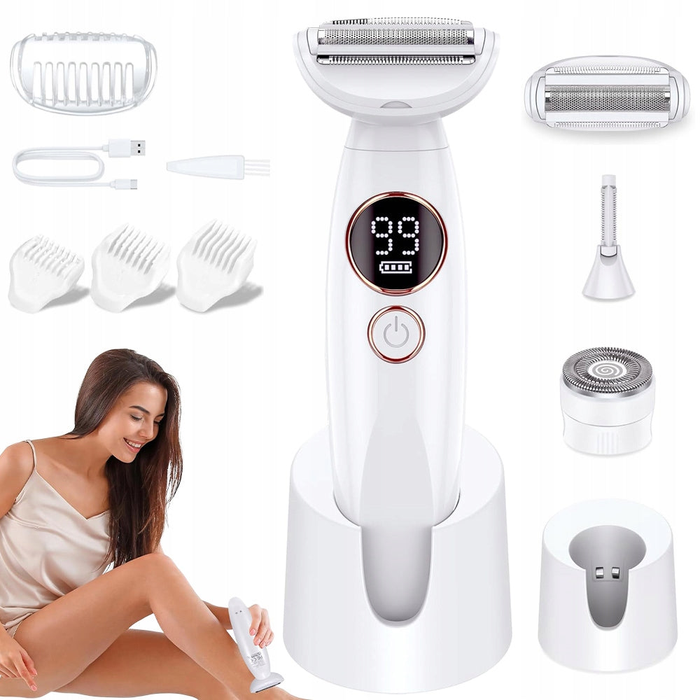 SHAVER WOMEN'S BODY EPILATOR MACHINE LCD DISPLAY WITH 5 HEADS