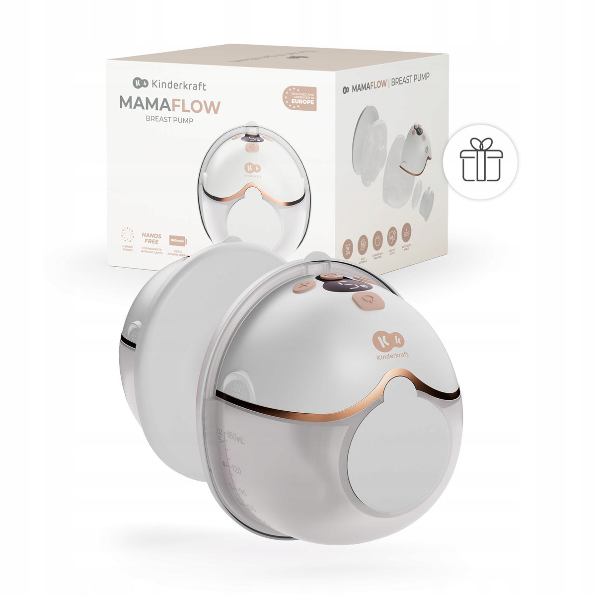SHELL BREAST PUMP WIRELESS ELECTRIC MAMAFLOW KINDERKRAFT HANDS-FREE Packaging status original