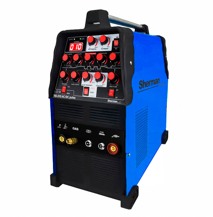 SHERMAN TIG 210 ACDC PULSE WELDING MACHINE 230V MMA TIG HF Brand Sherman