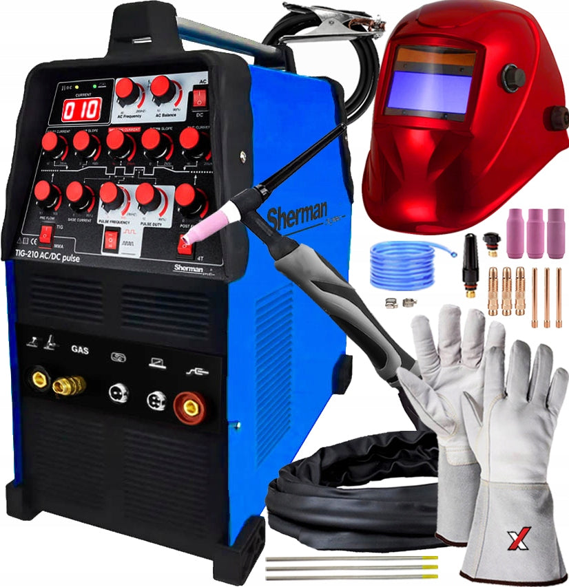 SHERMAN TIG 210 ACDC PULSE WELDING MACHINE 230V MMA TIG HF