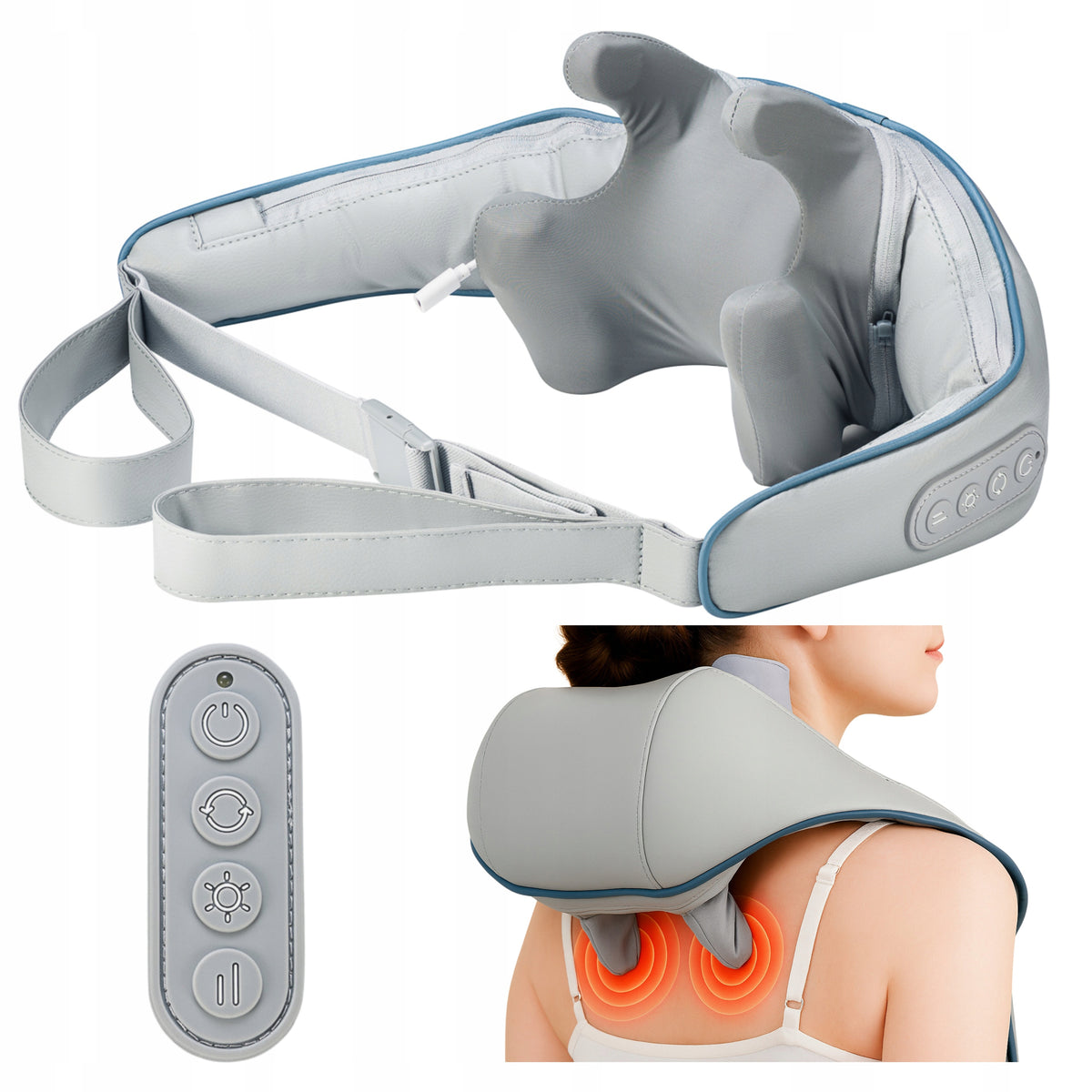 SHIATSU Back Shoulder Neck Massager USB 3D WIRELESS HEATING