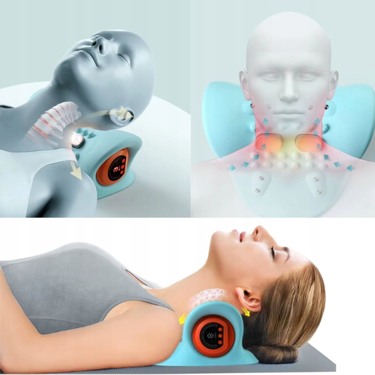 SHIATSU MASSAGE PILLOW WIRELESS FOR NECK PAIN STRETCHING EMS MASSAGE Medical device no