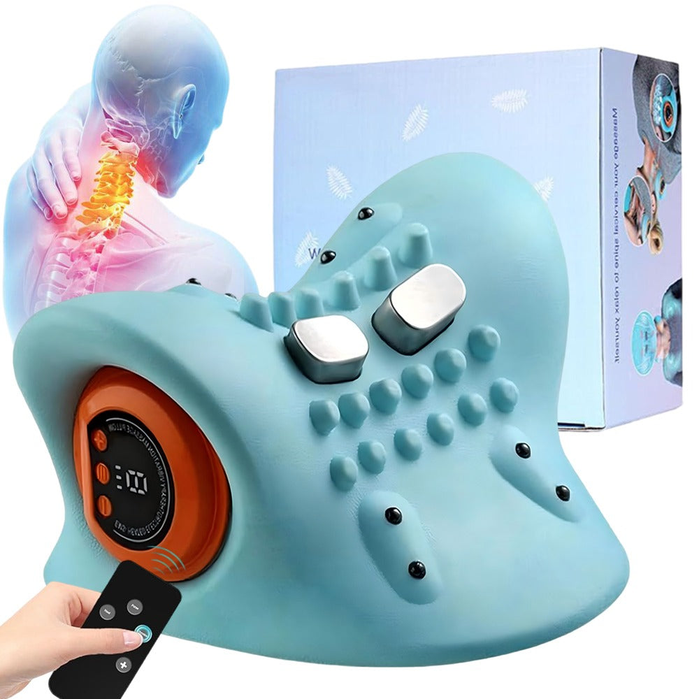 SHIATSU MASSAGE PILLOW WIRELESS FOR NECK PAIN STRETCHING EMS MASSAGE