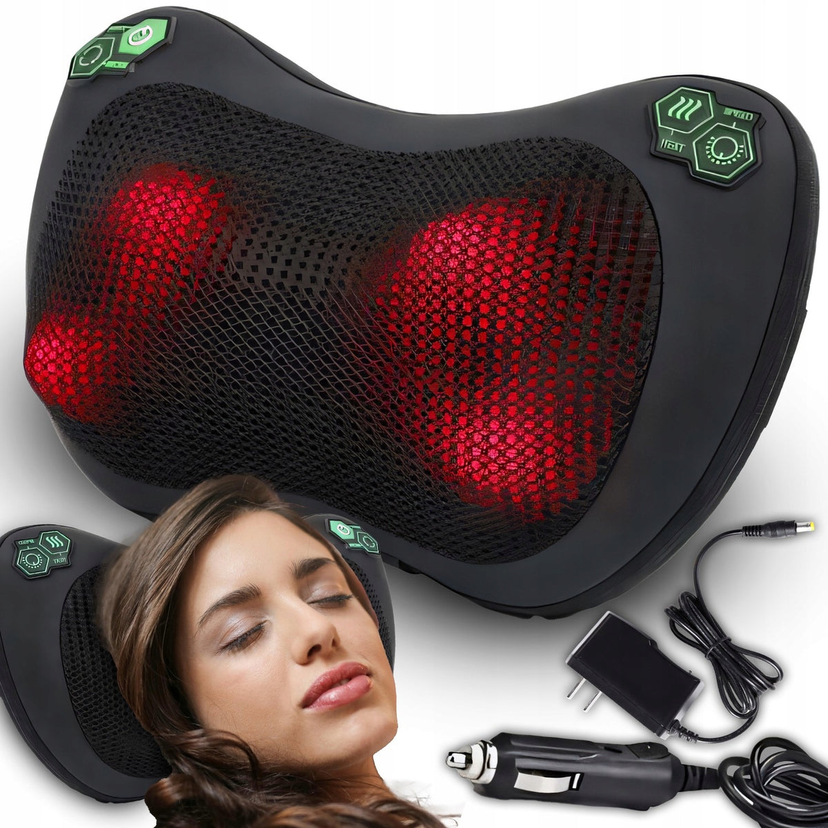 SHIATSU MASSAGER MASSAGE PILLOW FOR BACK NECK MASSAGE BODY HEATED