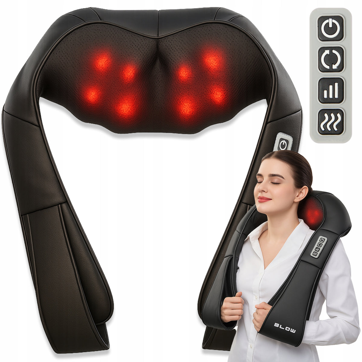 SHIATSU MASSAGER MASSAGE PILLOW FOR BACK NECK OF BODY LEG LEGS HEATING