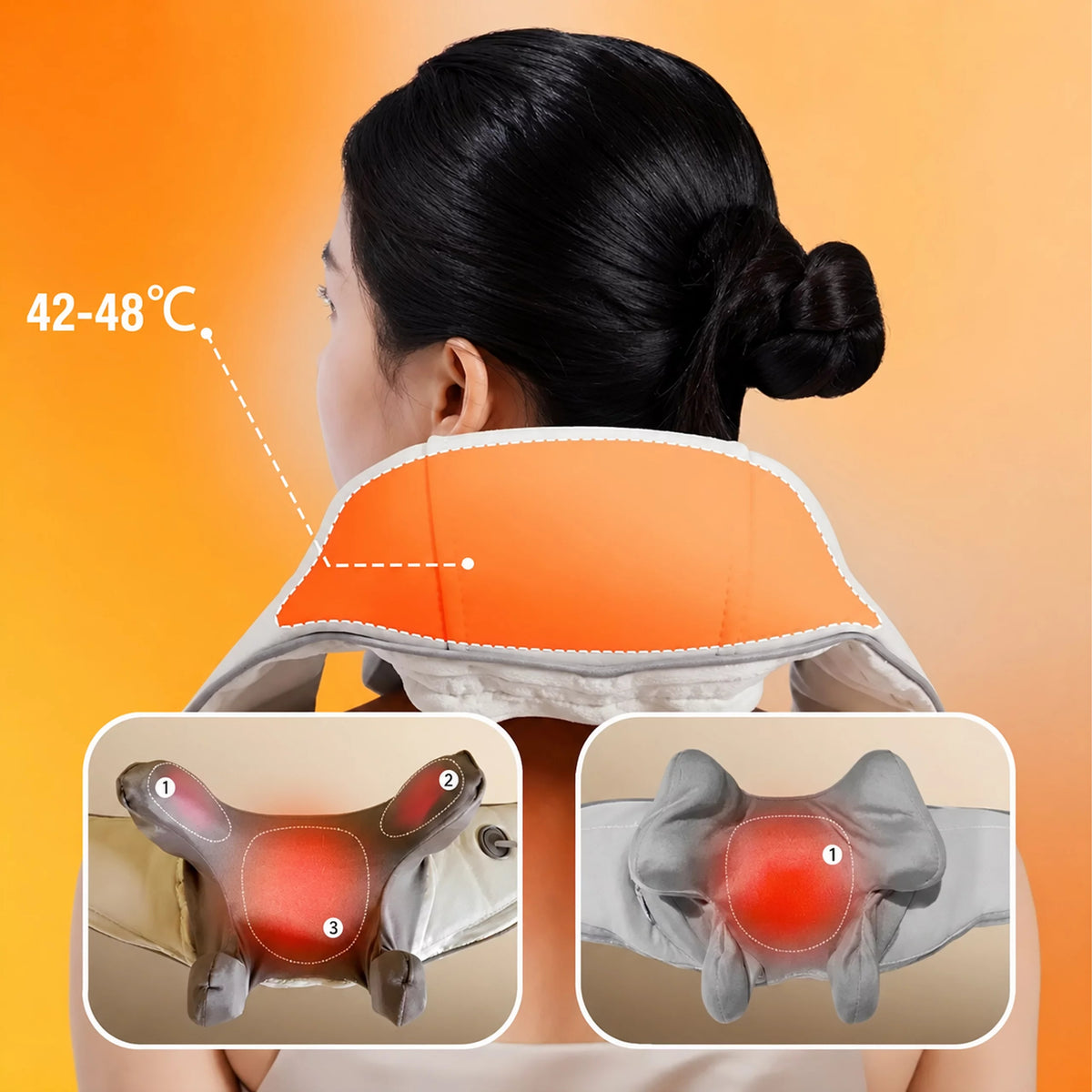 SHIATSU NECK MASSAGER BACK NECK MUSCLES HEATED RELAXING Manufacturer code MAS-SHIATSU-01