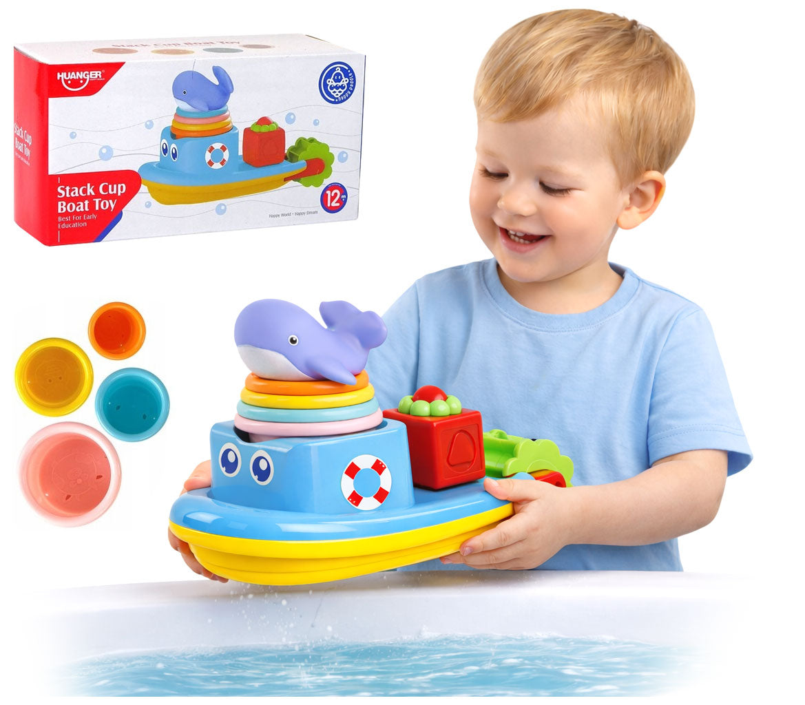 SHIP WHALE OVERFLOW CUPS BATH SET for bath tub water
