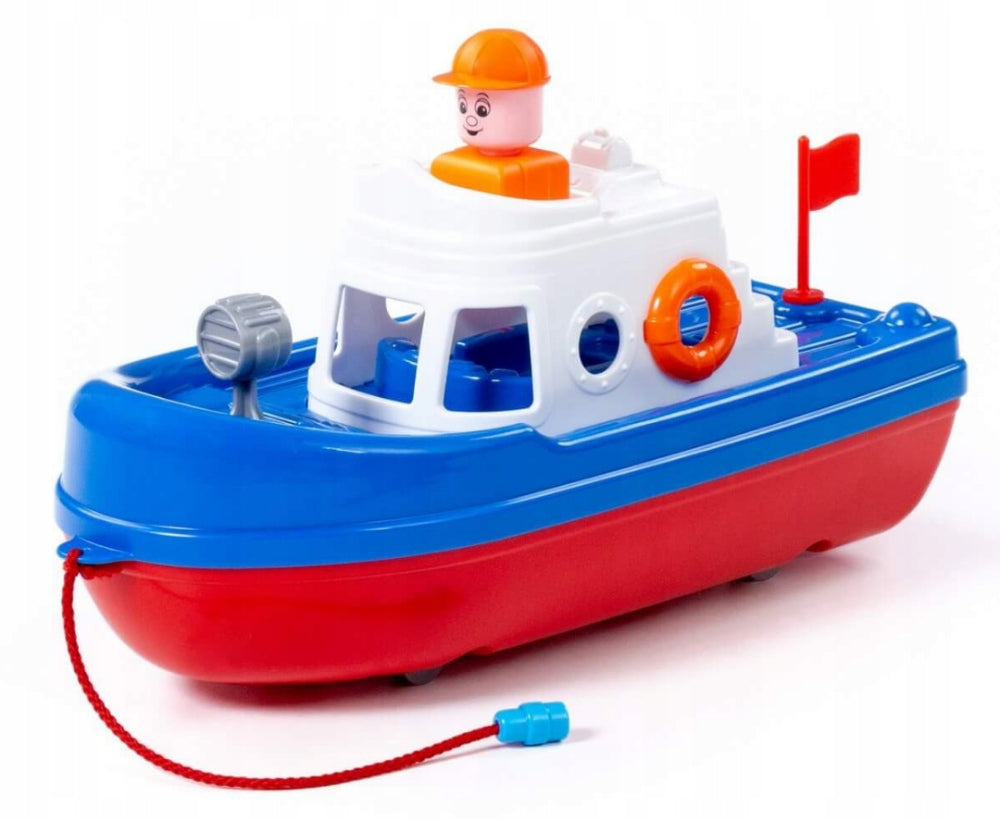 SHIP with MAN for water, bath, beach SWIMS AND RIDES TRACTOR