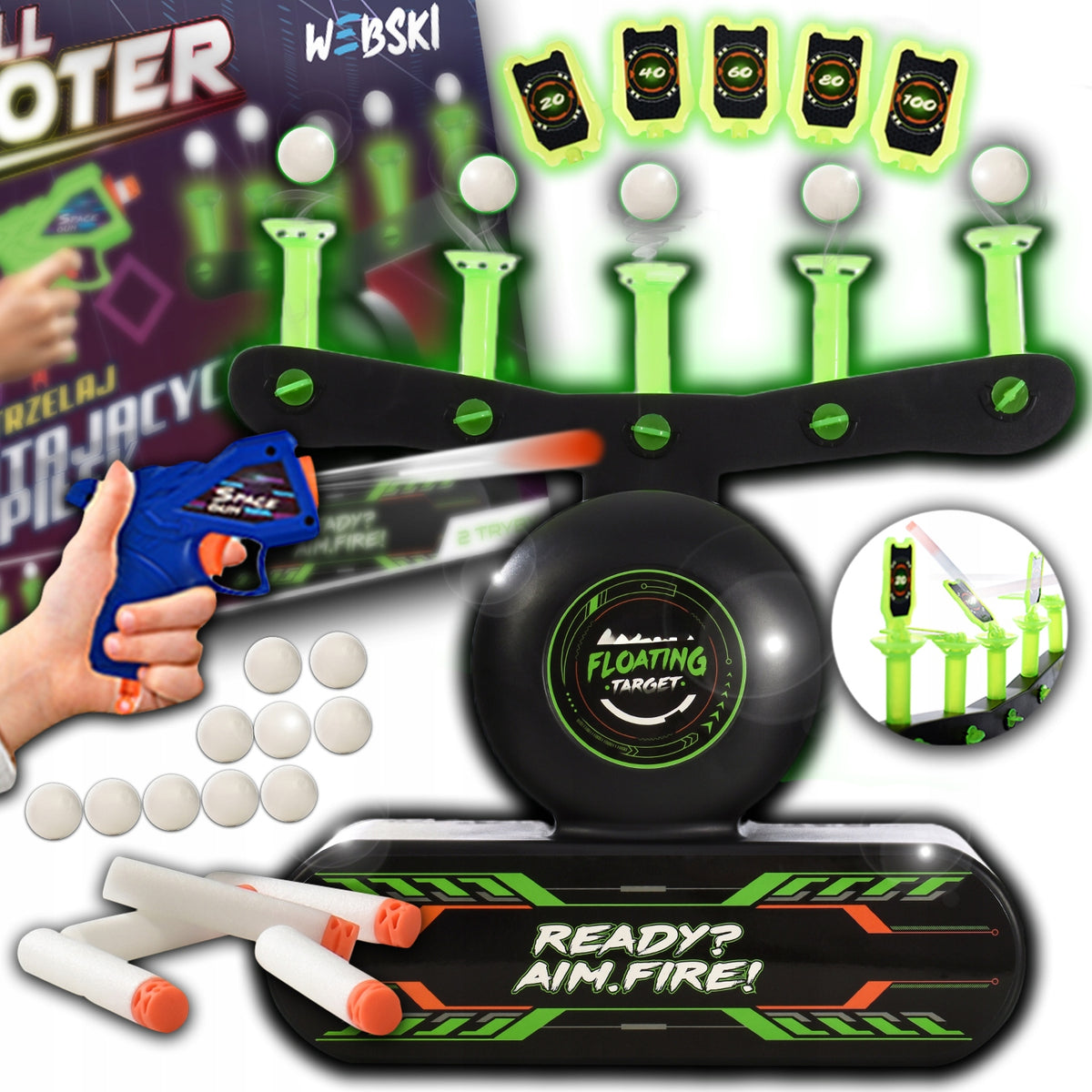 SHOOTING RANGE FOR CHILDREN TOY FOR BOY SHOOTING FLYING BALLS