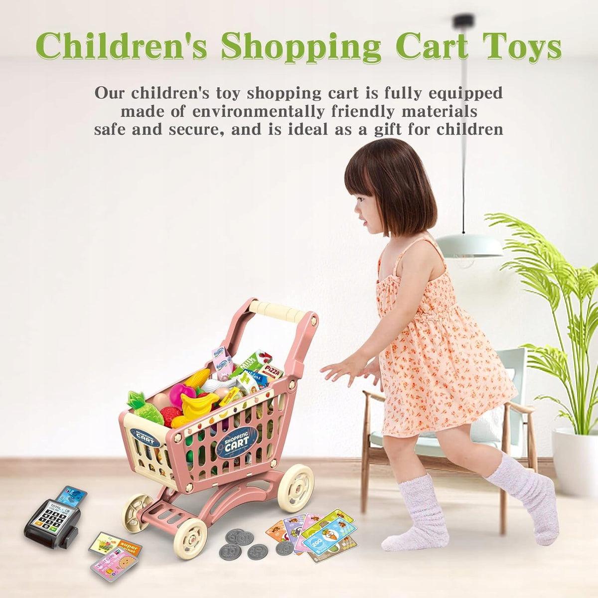 SHOPPING TROLLEY SHOPPING BASKET for children fun FOOD PRODUCTS Manufacturer code Z605