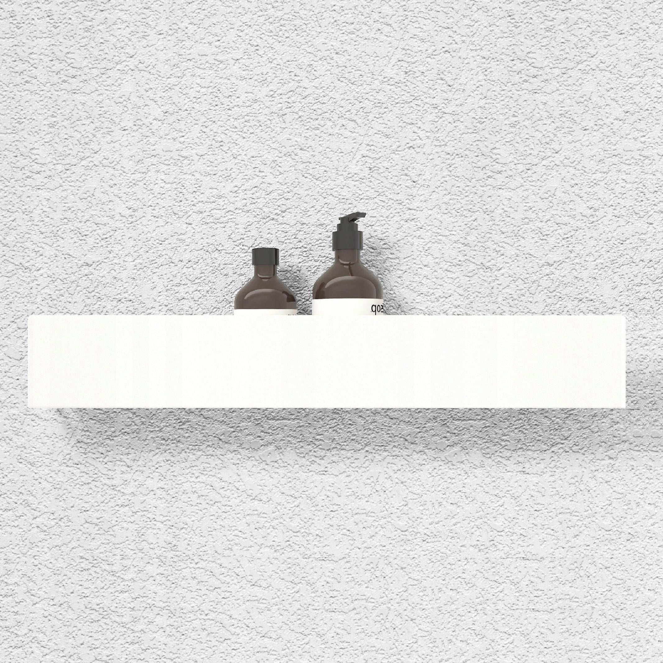 SHOWER SHELF WHITE LONG LOFT METAL FOR BATHROOM 80 cm + DISPENSER Manufacturer code P80 - Półka 80 cm BIAŁA