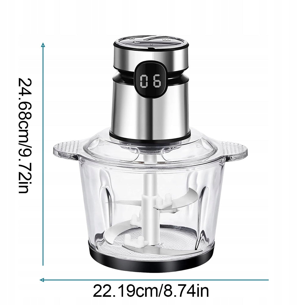 SHREDDER 2L ONION CHOPPER VEGETABLE Slicer Glass Bowl 200W Packaging status original