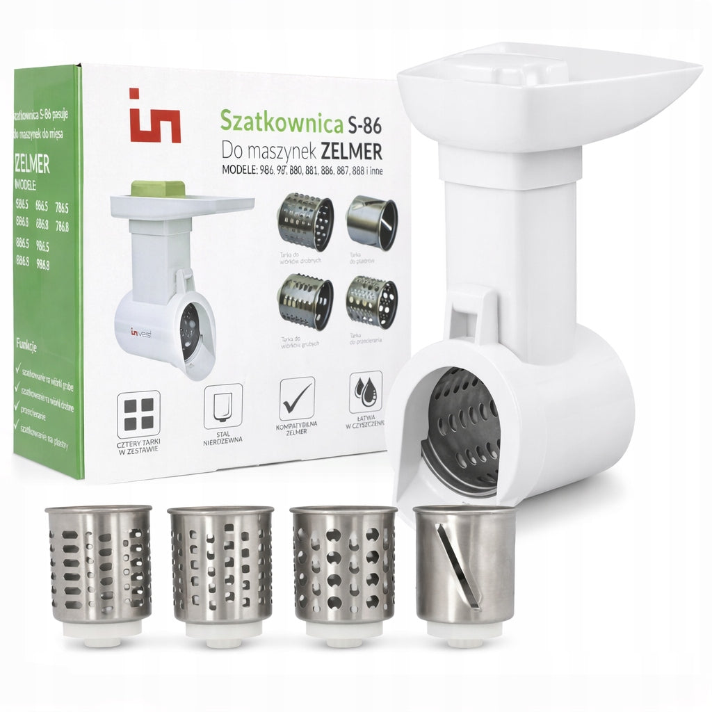 SHREDDER FOR RAZORS ZELMER BOSCH 4 GRATER SLICES CHIP RUBBING Manufacturer code Szatkownica do maszynki Zelmer Bosch +4 tarki