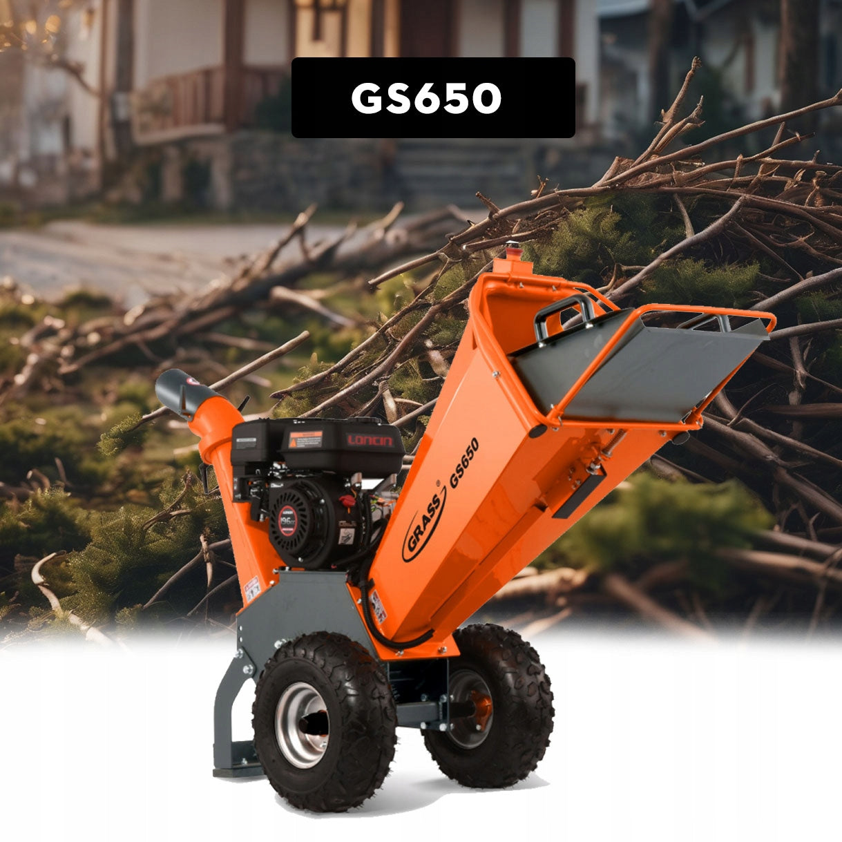 SHREDDER GRASS GS 650 FOR CHIPPER BRANCH LONCIN G200F 10CM 7KM Packaging status original