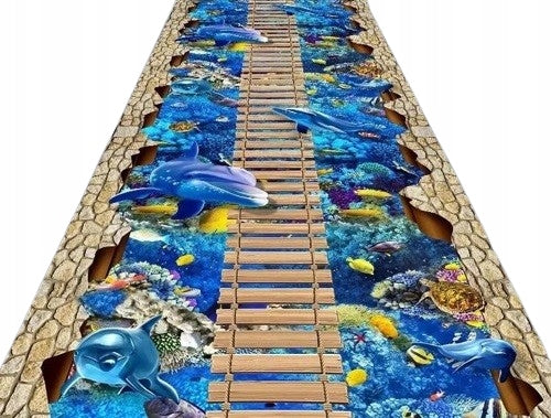 SIDEWALK FOR LIVING ROOM KITCHEN NON-SLIP FAIRY TALE 3D SEA SOFT 60x200