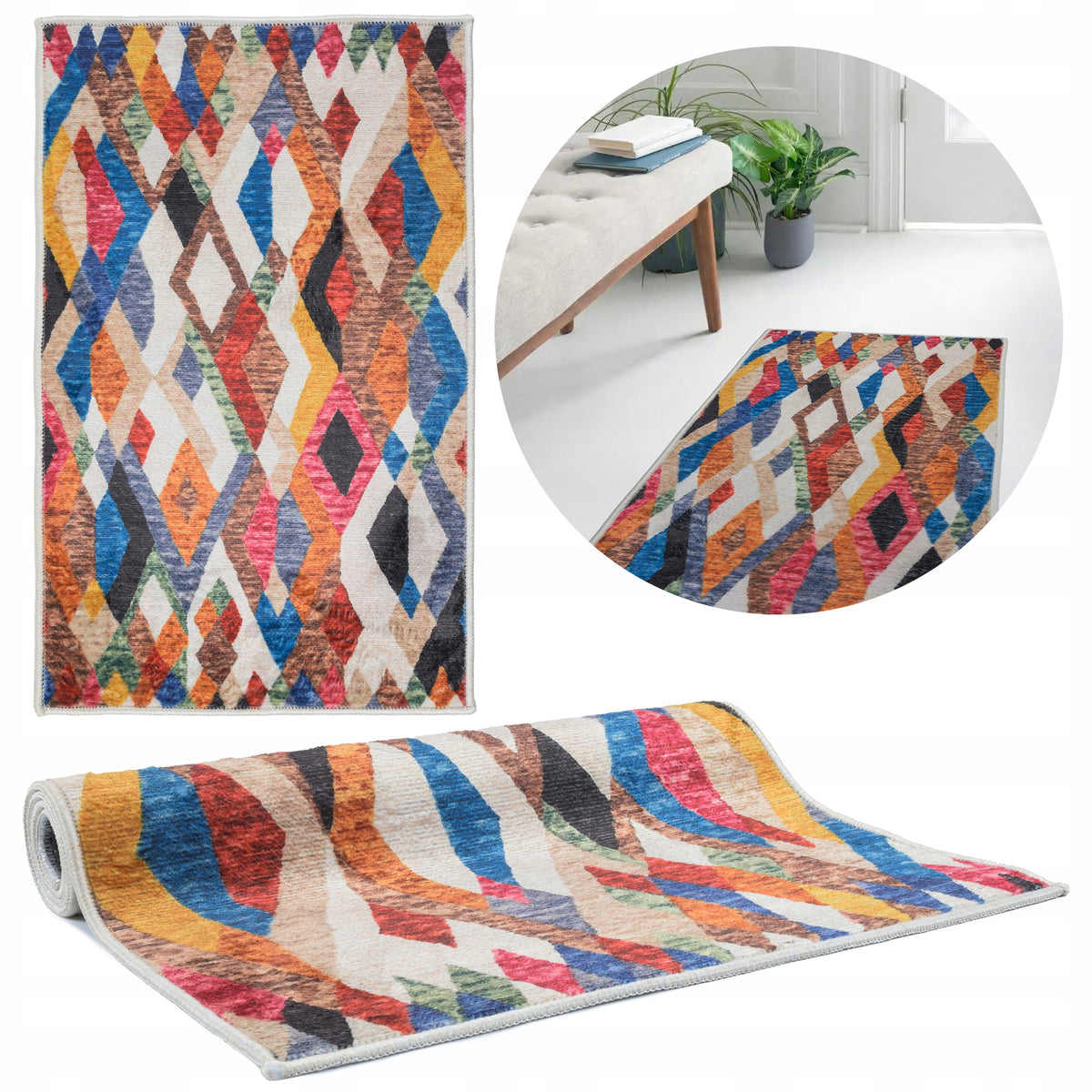 SIDEWALK RUG FOR KITCHEN NON-SLIP CAN BE WASHED COLORFUL FASHIONABLE 50x80CM Packaging status original