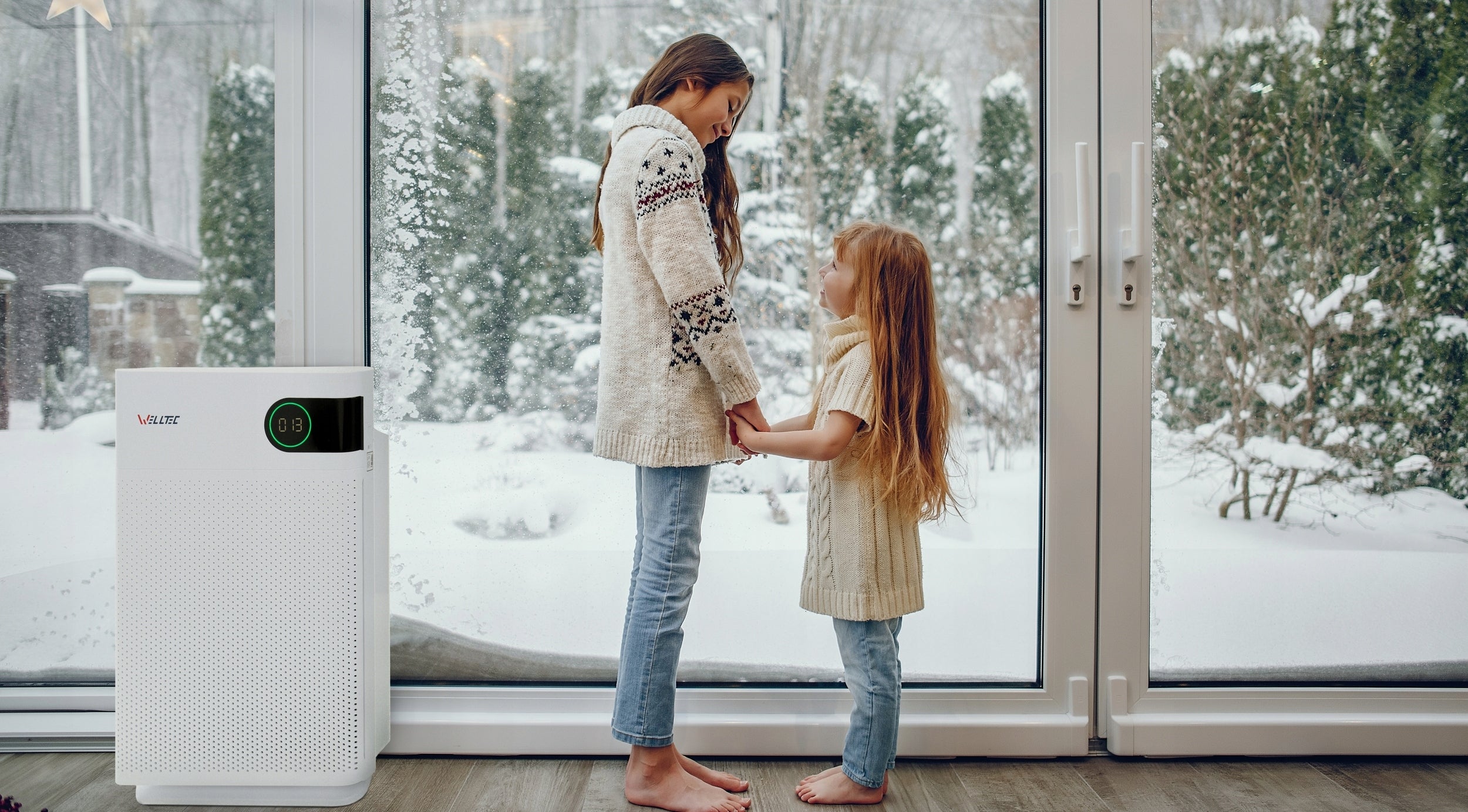 SILENT AIR PURIFIER WELLTEC APH450D 85m² HEPA H13 WiFi TURBO FILTERS Brand Welltec