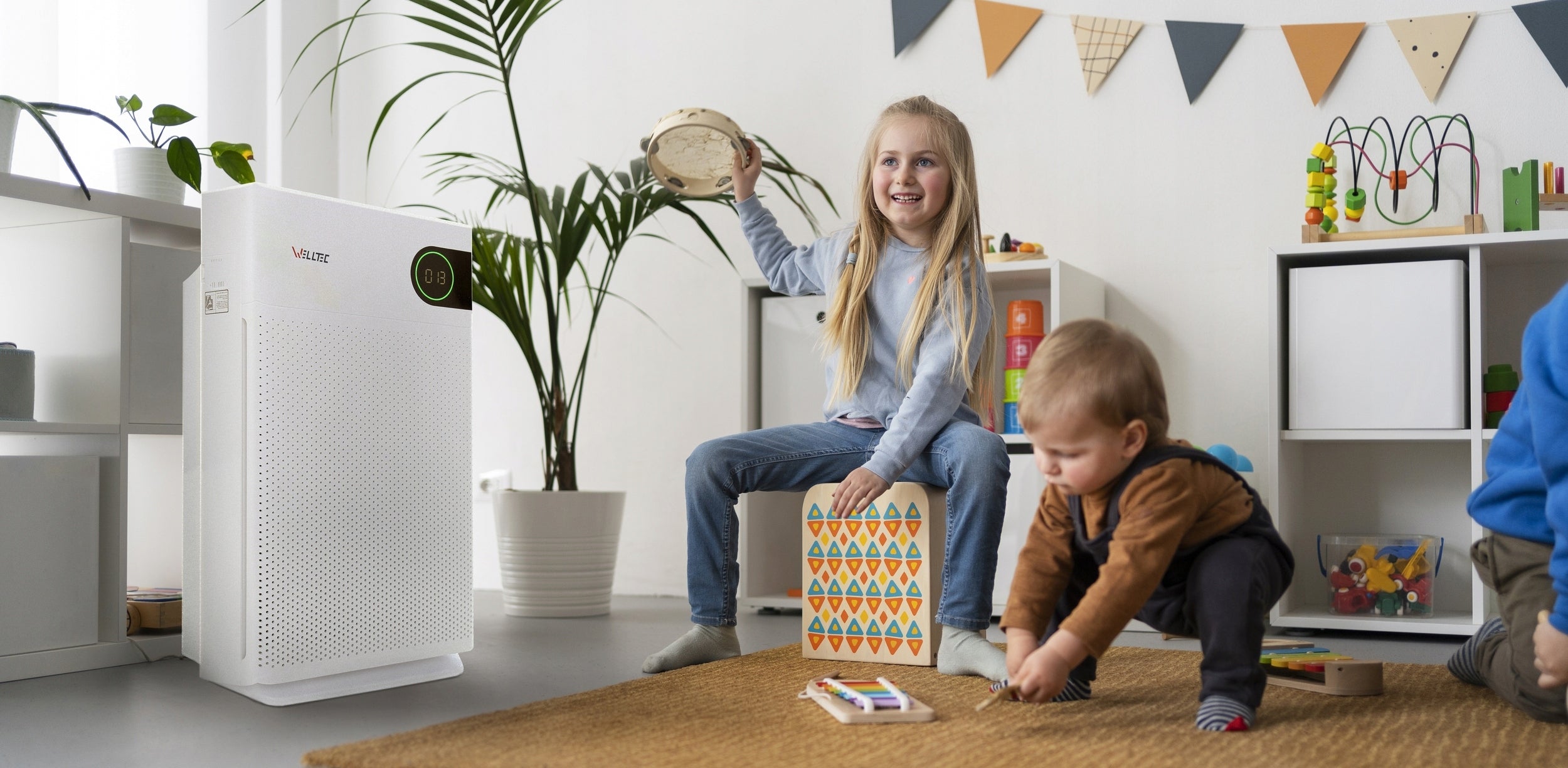 SILENT AIR PURIFIER WELLTEC APH450D 85m² HEPA H13 WiFi TURBO FILTERS Model APH450D